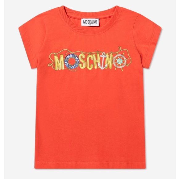 Moschino Kids Orange Nautical T-Shirt Size 4 - Picture 1 of 5